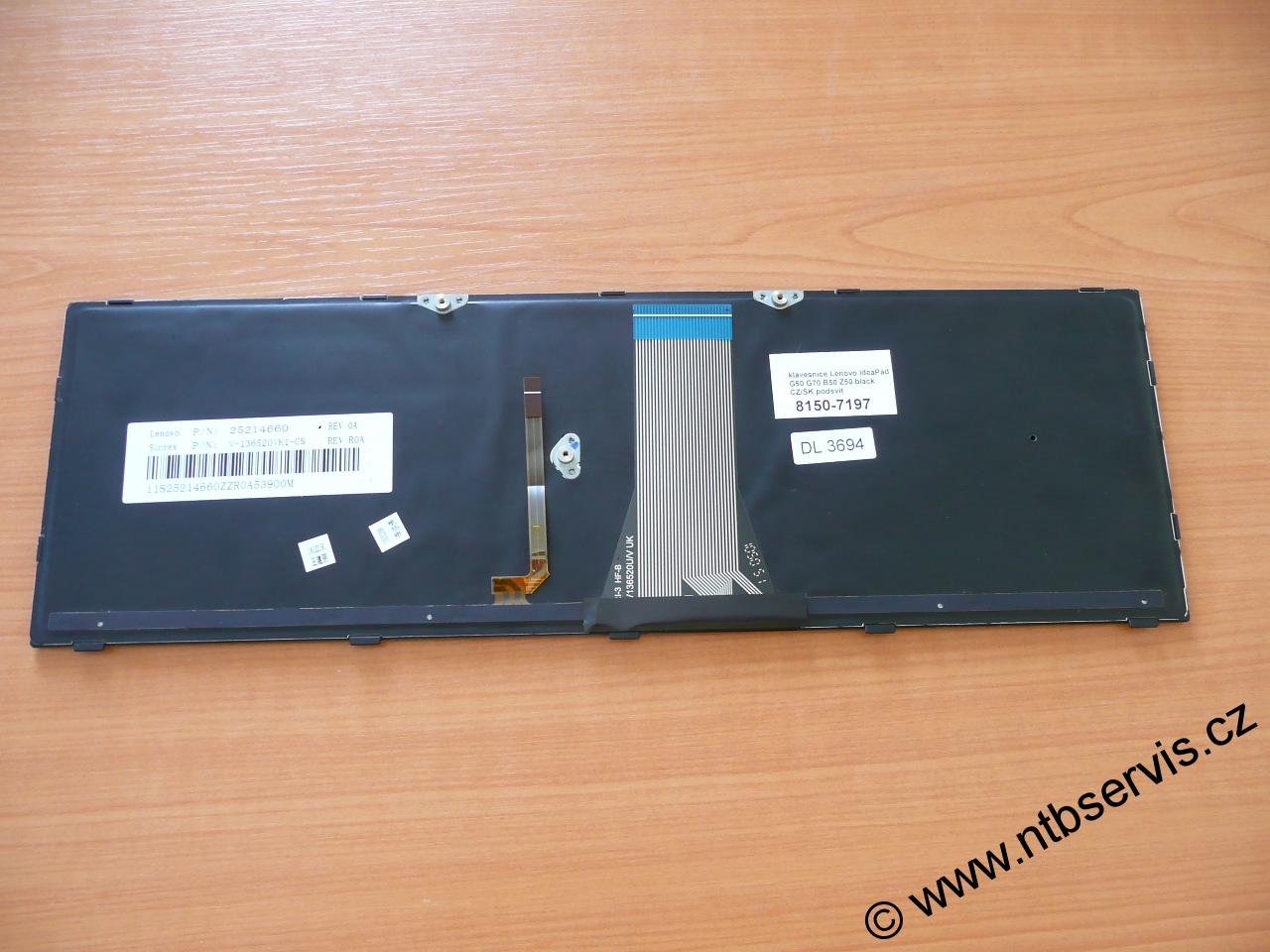 Klávesnice CZ Lenovo IdeaPad B50, G50, Z50, G70 PODSVÍCENÁ